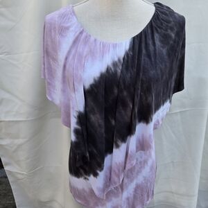 Juicy Couture Elegant Tie-Dye Asymmetrical Women Top Size M